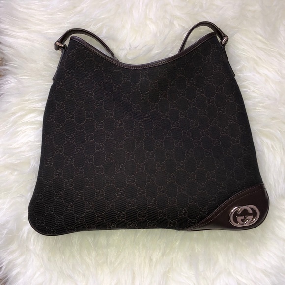Gucci Handbags - Gucci New Brit Hobo GG Denim-Authentic